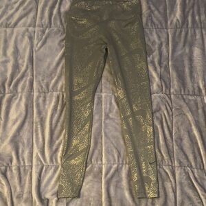Nike Olive Green Metallic Print Leggings